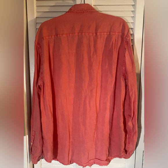 Tommy Bahama Long Sleeve Button Up Shirt Size XL/TG Paradise Coral 100% Linen - Picture 4 of 10